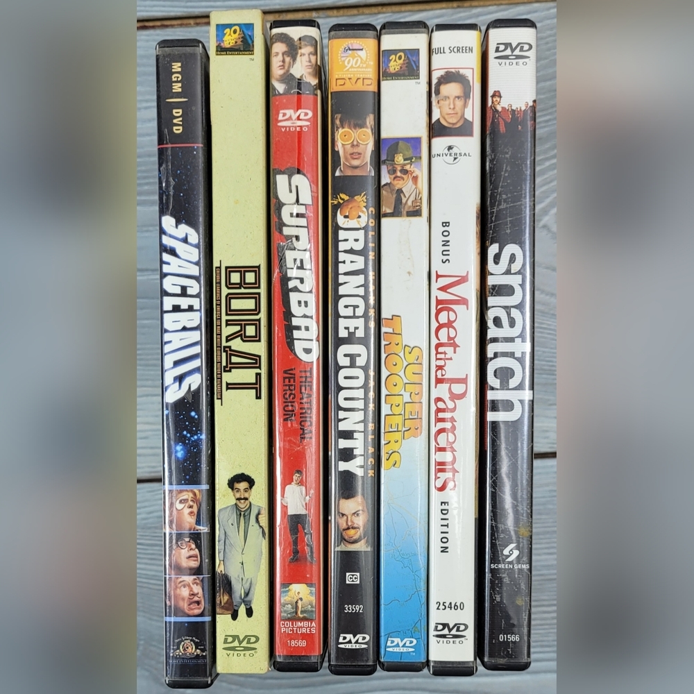 Funny DVD Bundle: Snatch Superbad Meet the Parents Borat Spaceballs Orange Couny